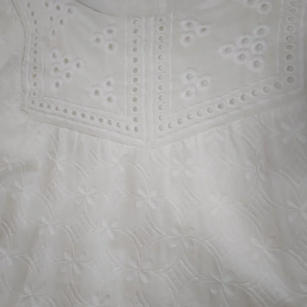 Talbots | Embroidered Eyelet Sheath Sleeveless Ivory White Dress | Size 18 - Picture 11 of 13